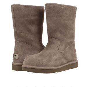 UGG Pierce Tall Winter Boots Neutral Fur Lined Classic Mid Calf Zipper Sherpa 7